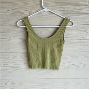 Light green fitted crop top
